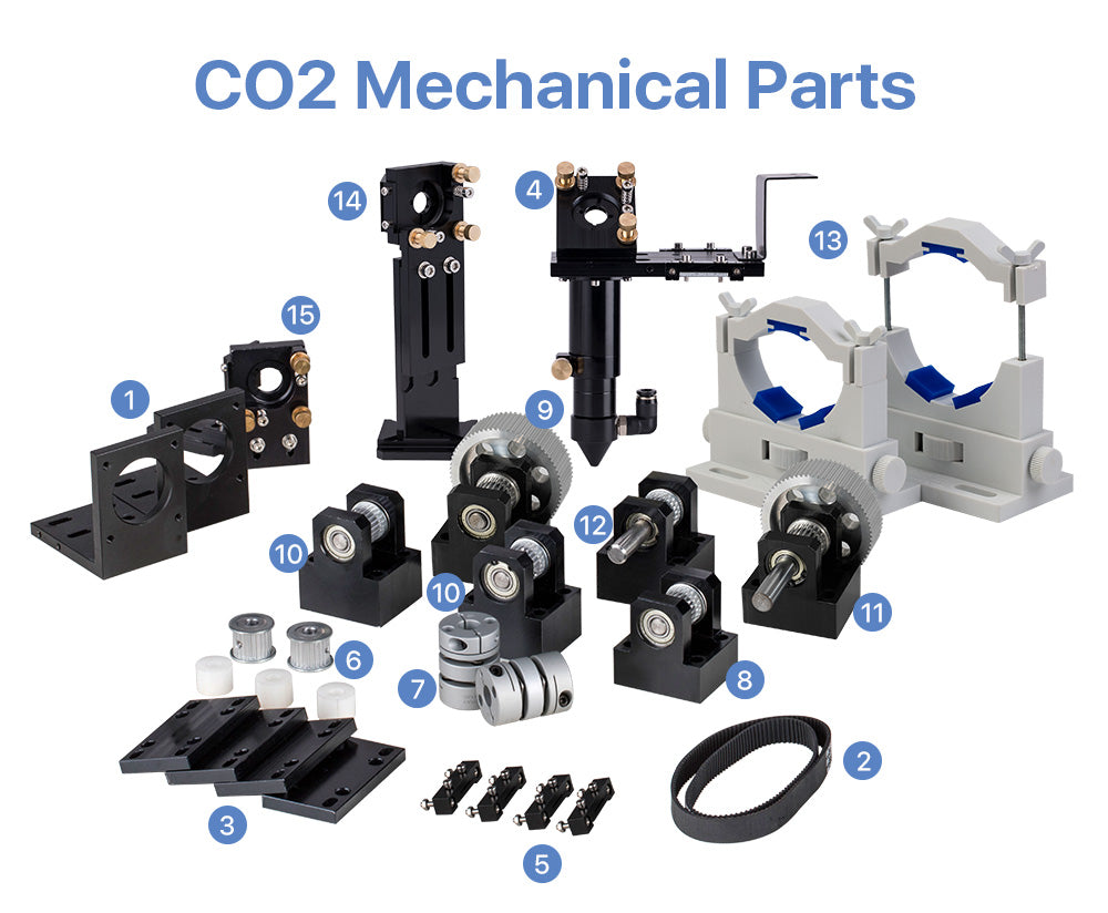 CO2 Metal Parts Set E Series Transmission Laser Head Mechanical Components for DIY Laser Machine