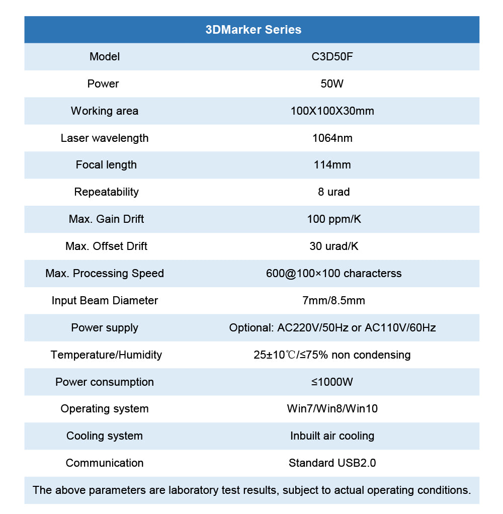 1064nm 3D Laser Marking Machine 50W