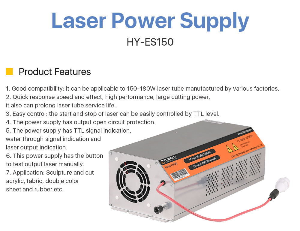 Raylasers 150-180W HY-W Series CO2 Laser Power Supply