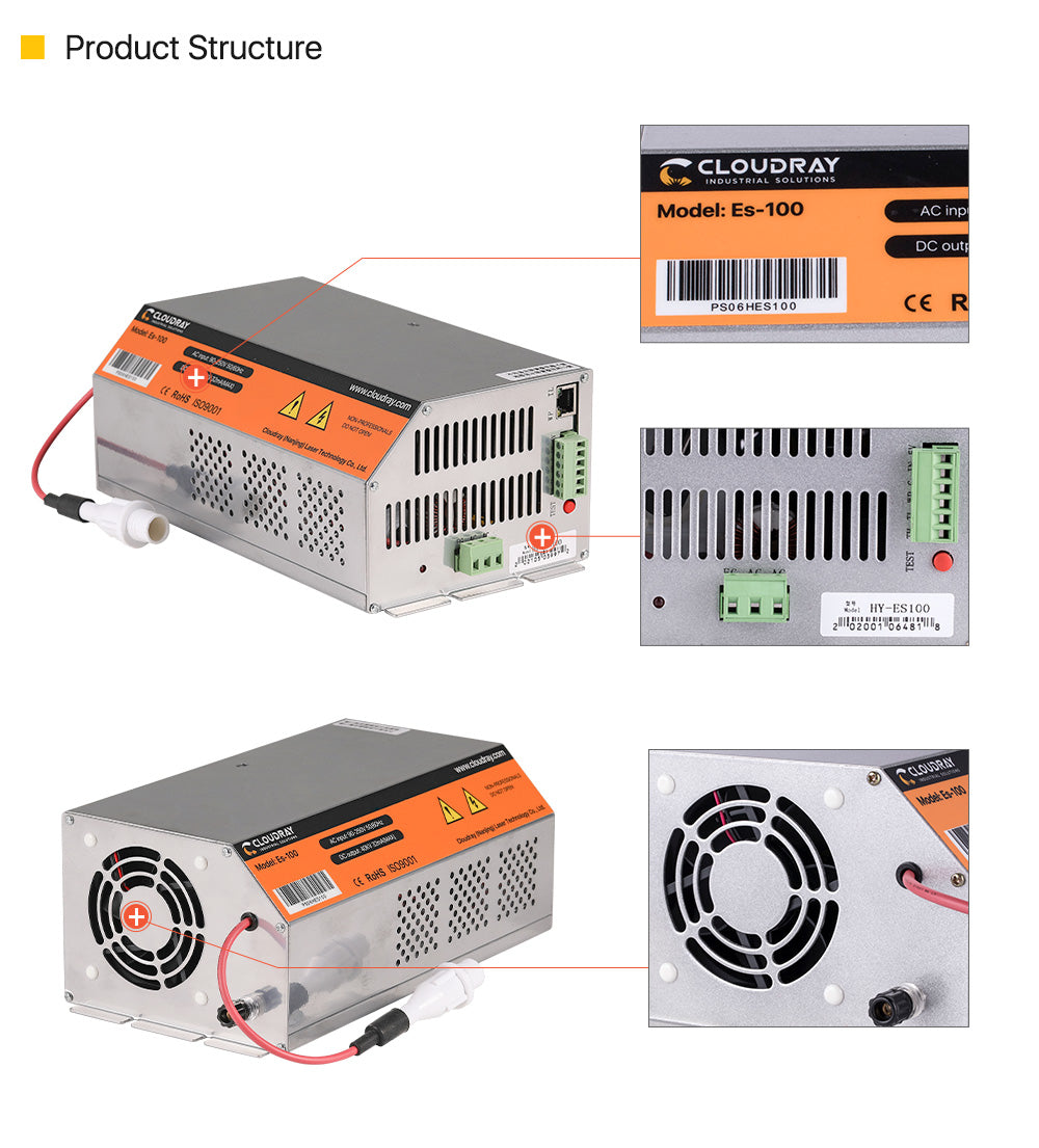 Raylasers 100-120W HY-Es Series CO2 Laser Power Supply