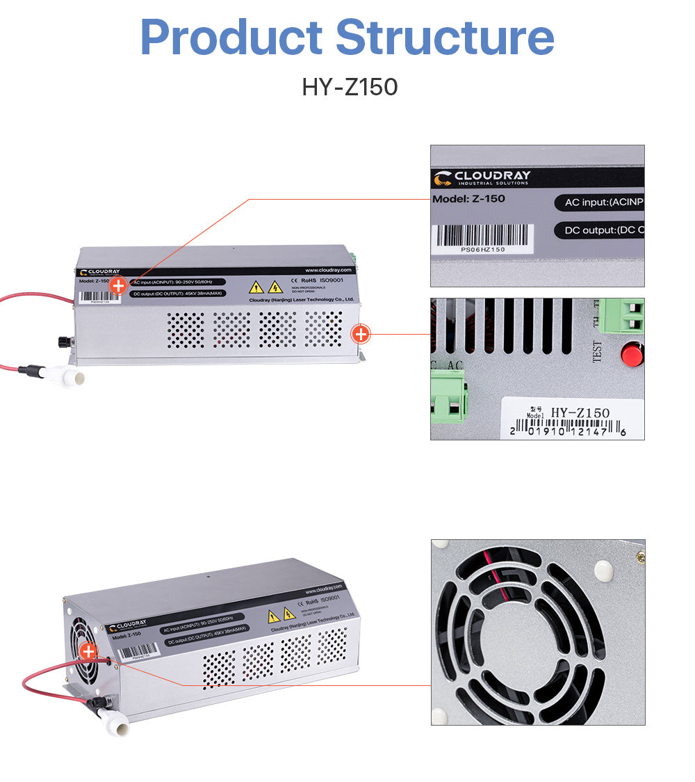 150-180W CO2 HY-Z系列Z150电源（选配屏）AC90-250V