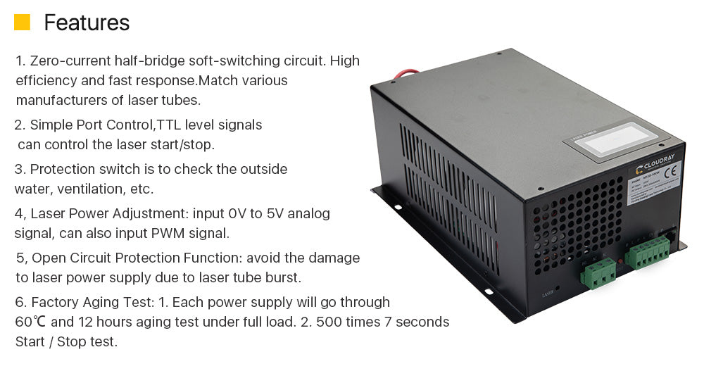 100W CO2 Laser Power Supply MYJG-100W LCD