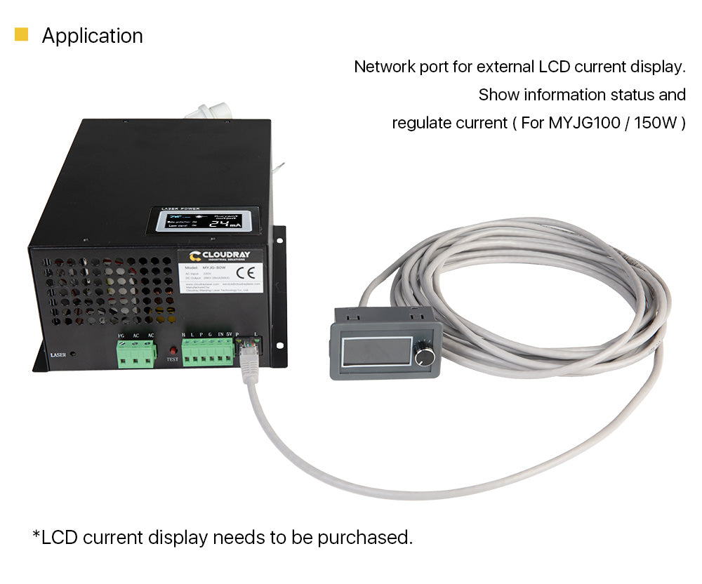 100W CO2 Laser Power Supply MYJG-100W LCD