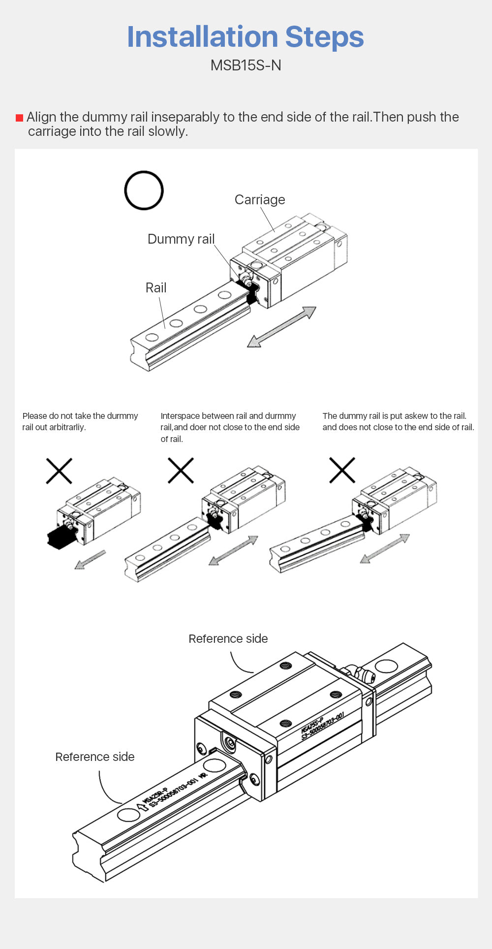 PMI Linear Guideway Carriage - MSB15S-N