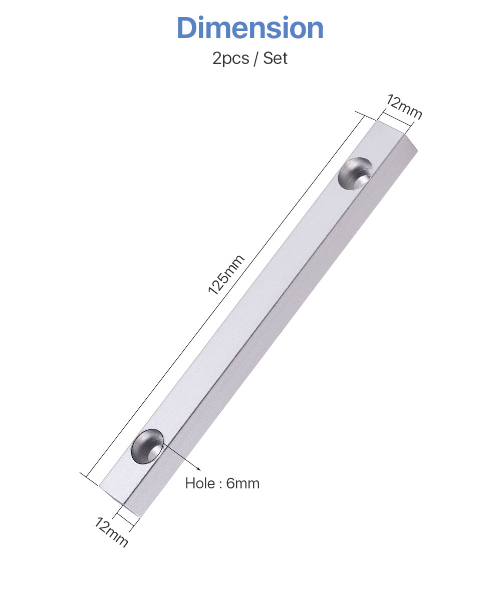 Aluminum Positioning Bar 125*12mm 2pcs