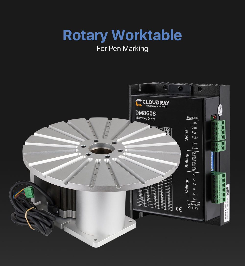 Rotary Worktable 20 Slots Neam 34 Motor and Driver for Pen Lipstic and other Cylinder Marking