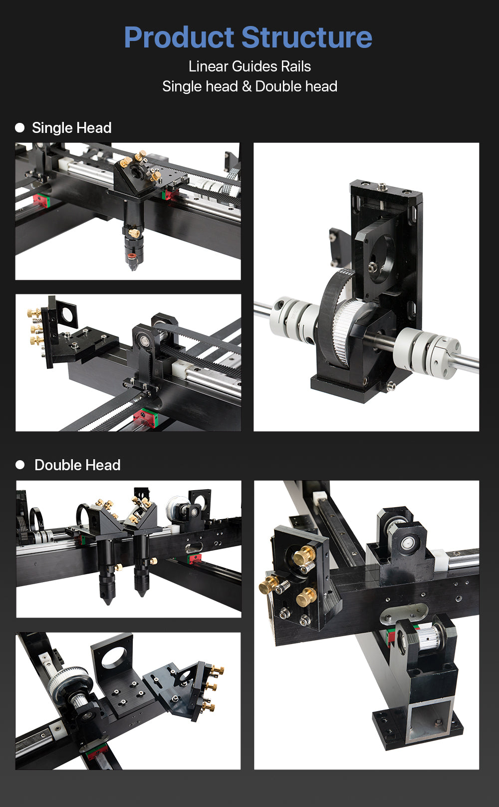 linear Guideways Rails for DIY CO2 Laser Engraving Cutting Machine