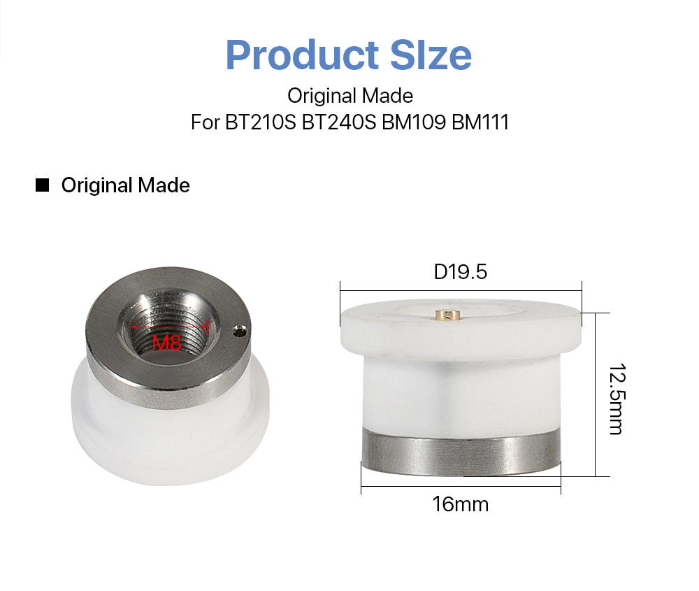 Raylasers Ceramic Parts Dia.19.5 H12.5 M14 For Raytools